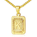 JSJOY Graduation Gifts 2026 Gold Initial Necklaces for Women Men Gold Letter Necklaces 26 Capital A-Z Letter Pendant Necklaces for Women Square Monogram Necklace for Her Initial Necklaces - color: Gold Letter K