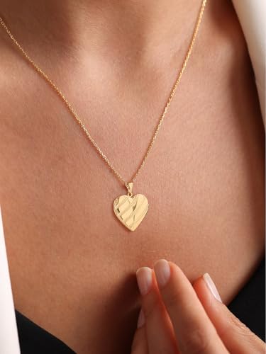 U7 Women Locket Necklace Platinum 14K Gold Photo Lockets that Hold Picture,Chain 20 Inch Personalized Gift Custom Love Heart Image Necklaces - color: 05# Gold Stripe