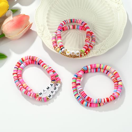Elegance 11 designs Heishi Beaded Bracelets For Women Polymer Clay Colorful Surfer Stackable Beads Boho Bracelet Summer Beach Jewelry - color: Multicolour