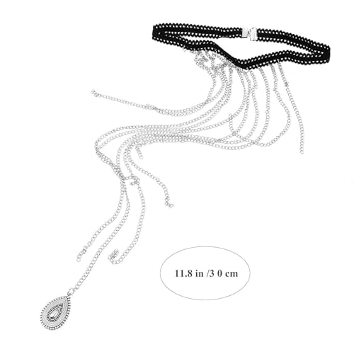 ibasenice Elastic Leg Chain Body Chain Tassel for Women and Stretchy Beach Body Jewelry Accessory