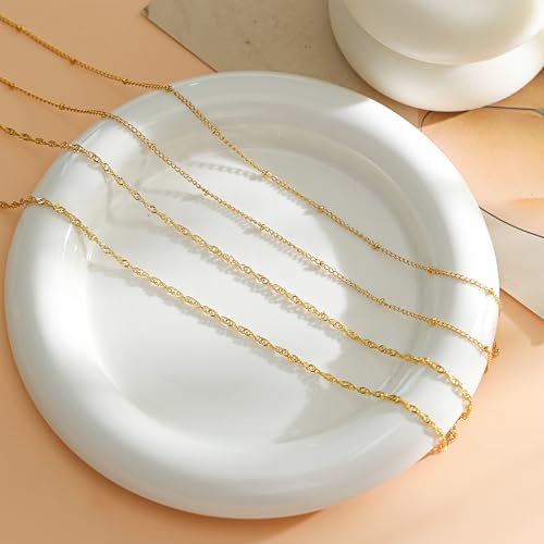 Akeoqi 2Pcs Waist Chain 18K Gold Plated Belly Belt Chains Sexy Layered Summer Beach Bikini Body Chain Satellite Beaded Pearl Coin Beads Wave Belly Jewelry Accessories for Women Adjustable - style: Bead