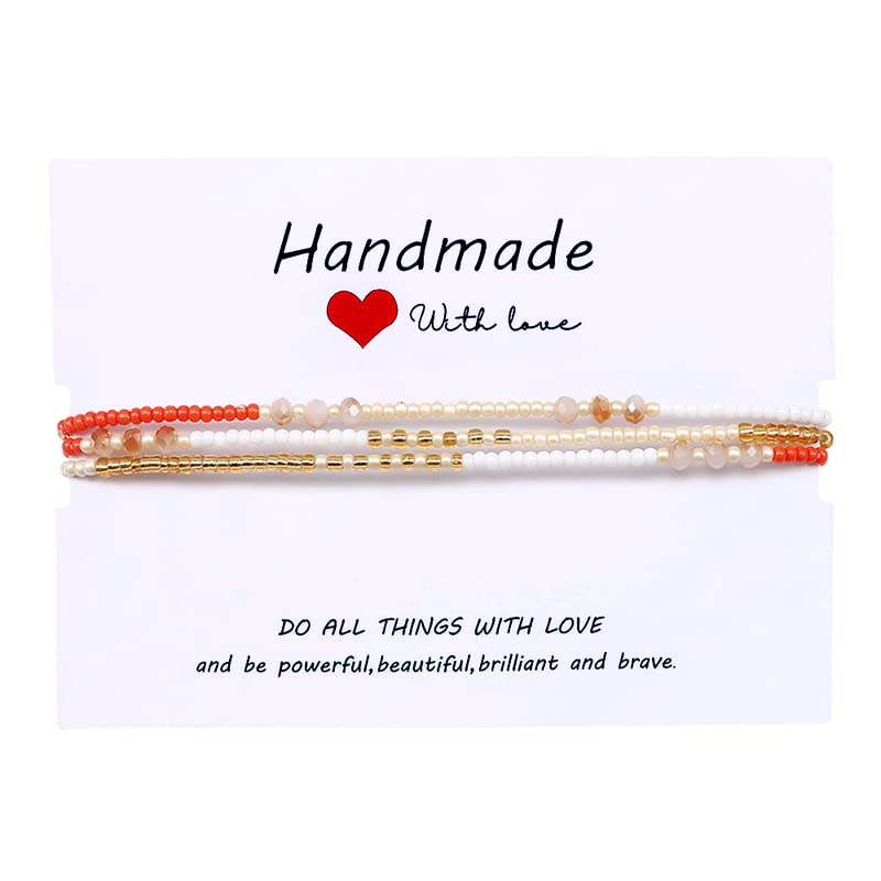 SUMMER LOVE Boho Bohemian Beaded Anklet Bracelets for Women Unique Colorful Pretty Beach Anklet,Handmade - color: Color 7#