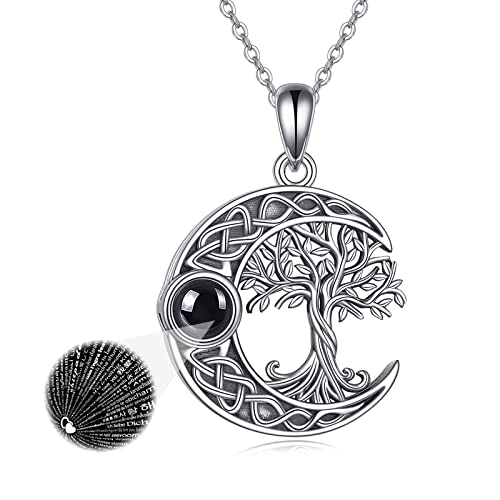 ONEFINITY Tree of Life Necklace 925 Sterling Silver Abalone Shell Celtic Knot Pendant Necklace for Women Jewelry - style: Tulip
