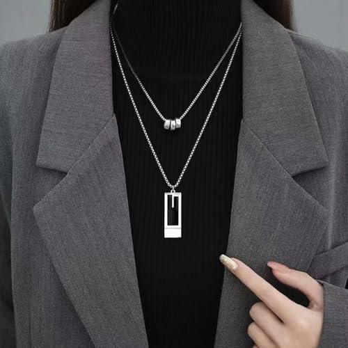 Gold Necklaces for Women Gifts - 14K Gold Plated Necklace for Women Necklaces for Her Tiny Fashion Jewelry for Teens，for Women Friends Jewelry Gifts，Necklace Gold Jewelry Birthday Gifts - style: Double layered chain necklace silver
