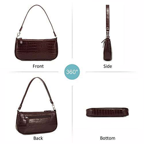 Loiral Small Purse for Women, Retro Classic Tote HandBag Shoulder Bags Clutch Purse - color: Brown