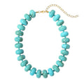 Multi-Color Chunky Beaded Necklace for Women, Vibrant Acrylic Candy Bead Choker Necklace with Adjustable Stainless Steel Clasp, Summer Statement Jewelry for Festivals - color: Green Blue