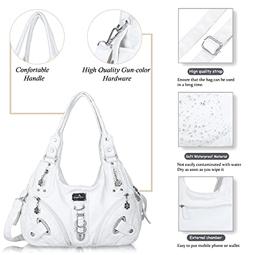 Angelkiss Hobo Purses and handbags for Women Satchel Handbag Women Purses Large Daily Shoulder Bags | Purses - color: White