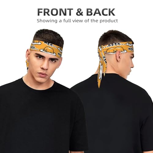 Sports Head Tie Westie Dogs Beach Summer Tropical Tie Sweatband Headband Men Women Elastic Bandana Adjustable Non-Slip Moisture Wicking for Running Football Yoga Workout Athletic Hair Ninja Head Band - color: Gudetama Cute