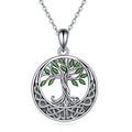 ONEFINITY Tree of Life Necklace 925 Sterling Silver Abalone Shell Celtic Knot Pendant Necklace for Women Jewelry - style: Green leaf tree of life
