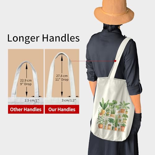 itgowisa Canvas Tote Bag for Women, Tote Bag with Zipper Inner Pocket, Zippered Canvas Bag for Shopping Work Grocery Everyday - style: Green