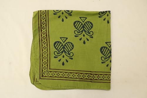 Hand Block Printed Cotton Bandana | Boho Head Scarf, Handmade Head Wrap, Neck Scarf, Bandana for Men & Women | Ethnic Indian Print
