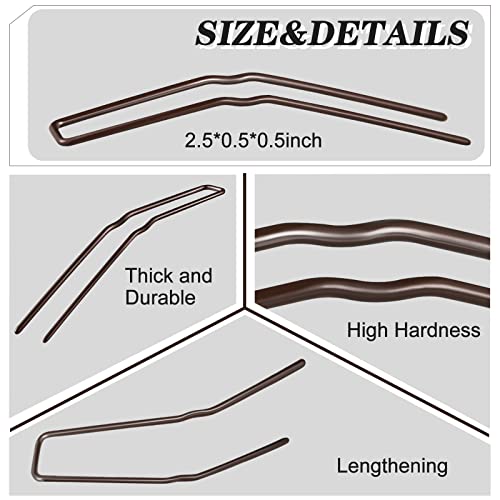 Waydress 36 Pieces U Shaped Hairpins Ballet Buns Bobby Pins Hair Styling Metal Hairpins for Updo Bun Bobby Pins for Women Lady Thick Thin Long Curly Hair(Brown, 2.5 Inches) - color: Brown, size: 2.5 Inch