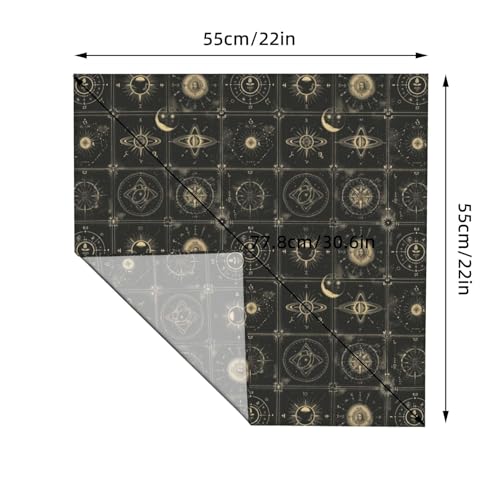 Head Scarf Hair Neck Scarves for Women Fashion Silk Satin Purse Bag Scarfs Handbags Bandana Neckerchief - color: Black Gold Goth Constellation