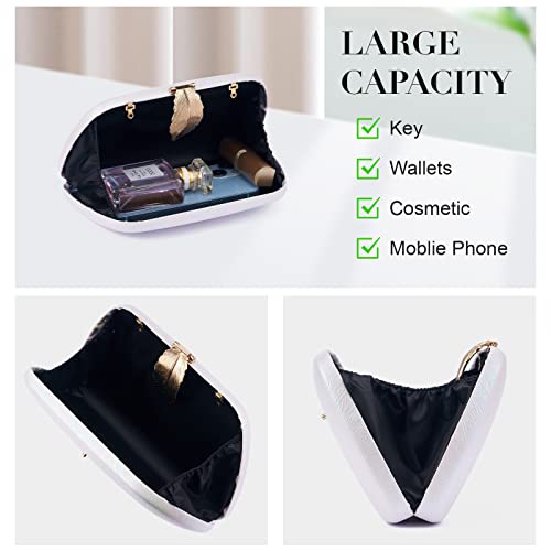 Women Clutch Bag Evening bag Fringed Evening Handbag,Lady Party Wedding Clutch Purse Chain Shoulder Cross Body Bag - color: White Gradient