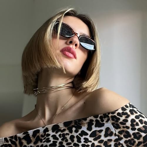 90s Sunglasses for Women Men Retro Small Oval Sunglasses - color: Leopard/Brown 2