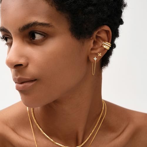 MEVECCO Tiny Beads Stud Earrings for Women 18K Gold Plated Stud Earrings Dainty Pave CZ Mini Cute Flower Simple Delicate Minimalist Stud Earrings Gift for Her