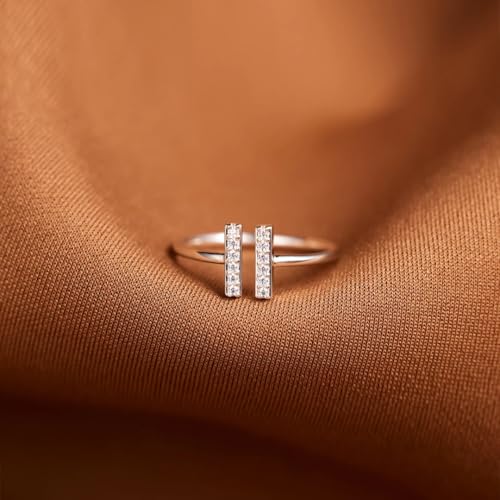 Adjustable Women's Cubic Zirconia Leaf Shaped Ring, 18K Gold-Plated Exquisite Stackable Women's Ring, A Great Gift for Her - color: M