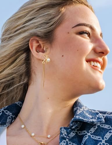 Long Dangle Earrings for Women – Elegant Dainty Tassel 18K Gold Plated Earrings for Womens in Prom Lightweight and Hypoallergenic Dangling Gold Earings for Women and Teens - color: Isabella Gold