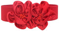 ALAIX Women's Wide Belt Stretchy Chunky Waist Belt Dress Belts Big Flower Cinch Belts Elastic Belts for Women - color: Red, size: Fits Waist (35~38 inches)