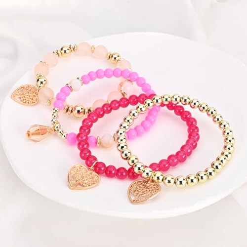 Bohemian Bracelet Sets for Women - 6 Sets Stackable Stretch Bracelets Multi-color Boho Jewelry for Women Hippie Bracelets Dainty Jewelry - color: Blue Boho bracelets