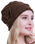 osvyo Chemo Headwear Turban Cap for Women - Cancer Beanie Hair Loss Sealed Packaging - color: Cotton Light Coffee
