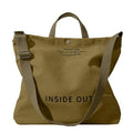 Canvas Tote Bag For Women inside out bag Crossbody Handbag with Adjustable Strap and Coin Purse for Work,Travel,Grocery - color: Khaki