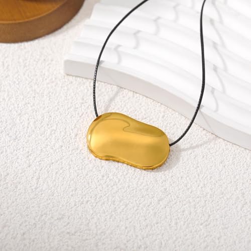 Frodete Statement Necklace for Women Chunky Gold Necklaces Long Pendant Necklace Boho Necklaces Gold Pendant Jewelry Cowboy Chic Style Cowgirl Outfit - color: gold statement necklace