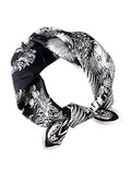 100% Mulberry Silk Neck Scarf 21''x21'' Small Square Hair Scarf for Women Men Lightweight Bandana Envelope Package - color: Grass- Black