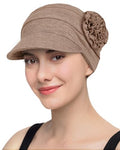 Hachapy Soft Newsboy Cap for Women Slip on Headwear Summer - color: Light Brown Grey