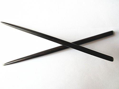 Zz-bs-zg 2 Count Hair Sticks Natural Ebony (Black Sandalwood) Handmade Carved Hair Clip Shawl Hair Pins Pack of 2 Pcs