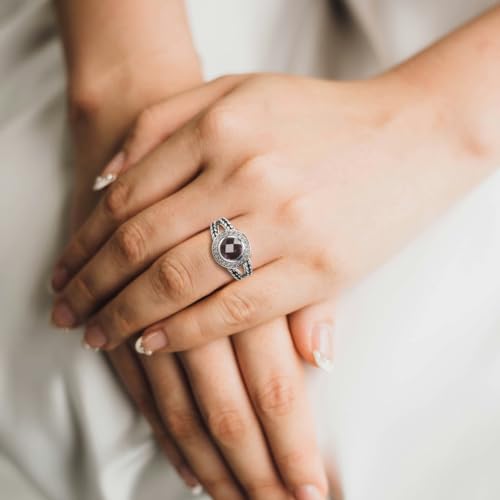 Designer Inspired Twisted Cable Statement Rings for Women Fashion Jewelry 8 MM CZ Split Shank Cable Ring Gift - color: Purple