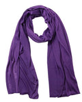 vabovin Head Wraps for Black Women Stretch Jersey Knit Turban Headwrap Solid Color Headscarf Headband Shawl - color: 19- Dark Purple