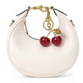 JQWSVE Small Top Handle Bags for Women Mini Purses Cute Ladies Handbags Crescent Mini Crossbody Bags with Cherry - color: B01-large-white