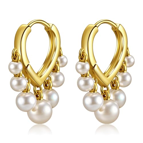 Huggie Earrings for Women 14K Gold Plated Earrings Dainty Statement Sterling Silver Cute Dangle Earring Hypoallergenic Huggie Hoop Earrings for Wome Trendy Prom Party Jewelry Gift - color: 2-Gold