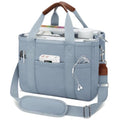 KKXIU Canvas Tote Bag for Women with Zipper and Compartments Crossbody Large Bible Messenger Purse Bag With Pockets | Canvas - color: Grey, size: X-Large