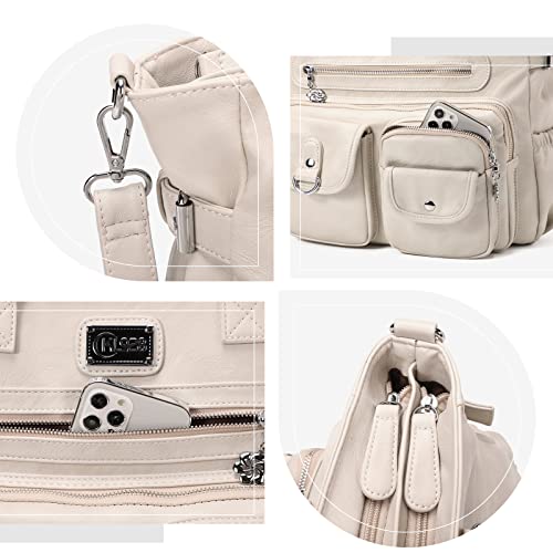 KL928 Large Purses for Women Shoulder Bag Tote Handbags Stylish Vegan Leather Hobo Bags Ladies, A-Black-4 | Large - color: 01-light Gray