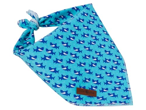 Lionet Paws Spring Summer Bee Dog Bandana Washable Cotton Handkerchief Scarf Triangle Yellow Bandana for Small Medium Dogs Girl Boy - color: Shark, size: Small (Pack of 1)