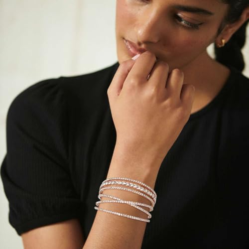 Rhinestone Bracelet for Women MultiLayer Crystal Cuff Bracelet Strand Layered Bracelet - color: Gold 1