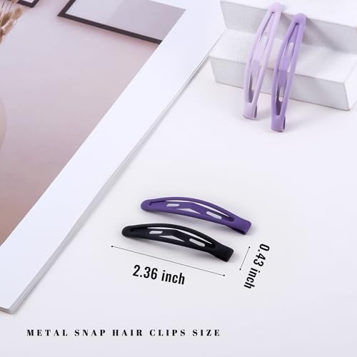 16 PCS Snap Hair Clips Metal Barrettes for Women Non Slip Barrettes for Thick and Thin Fine Hair,Matte Multiple Purple,2.36 x 0.43 Inches. - color: Matte Multiple Purple