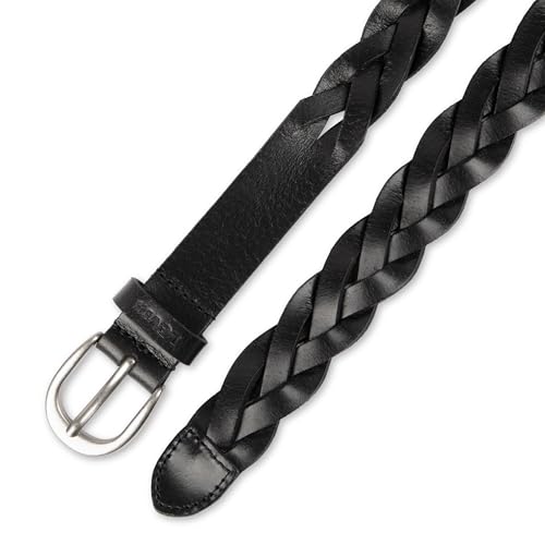 Levi's Women's Fully Adjustable Casual Leather Braided Belt for Jeans and Dresses - color: Black Braid, size: X-Large