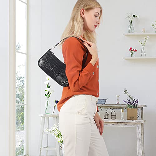 Loiral Small Purse for Women, Retro Classic Tote HandBag Shoulder Bags Clutch Purse - color: 2 Black