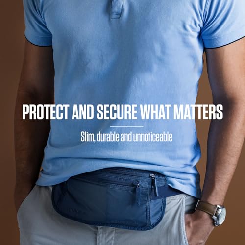VENTURE 4TH Money Belt for Travel – Slim Hidden Under-Clothes RFID Blocking Anti-Theft Passport Holder & Travel Wallet Pouch for Men & Women to Protect Cash, Cards & Documents (Sleek Beige) - color: Sleek Beige