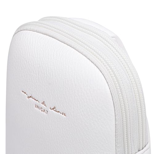 INICAT Women's Small Sling Bag, Lightweight Everyday Vegan Leather Crossbody Purse for Daily Essentials and Travel Light - color: White, size: Large