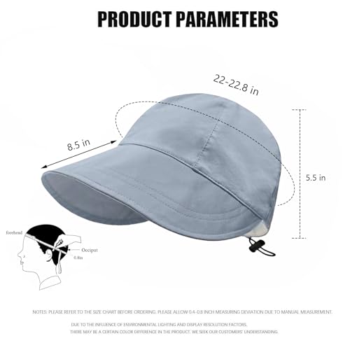 huablo UPF 50+ Womens Sun Hat Wide Brim Sun Hat UV Protection Hiking Fishing Hat Adjustable Head Circumference for Easy Carry - color: Blue