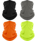 ROXUN 4 Pack Neck Gaiter, Cooling Breathable Face Mask UV Protection Scarf Hiking Bandana for Men/Women - color: Black+gray+orange+neon Yellow