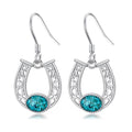 Western Earrings for Women 925 Sterling Silver Turquoise Western Country Dangle Drop Earrings Country Jewelry Gifts for Cowgirl Cowboy - style: Horseshoe-1