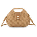 Fecialy Straw Crossbody Bag for Women Handwoven Summer Beach Clutch Purses Boho Top Handle Shoulder Bags - color: Khaki