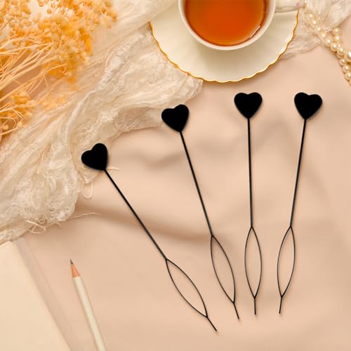 12Pcs Quick Hair Beader Tool Elastic Hair Braiding Set Ponytail Maker Simple Hair Pull Through Tools Black French Threader Braids Loop for Women Girls Plait Styling Accessories Supplies