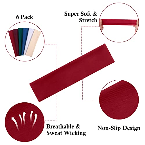 TERSE Headbands for Women Non Slip, Elastic Sweat Hairbands Soft Fabric Hair Bands for Women's Hair, Workout Yoga Running Sport Thin Hair Wrap for Girls - color: Headbands Color-B