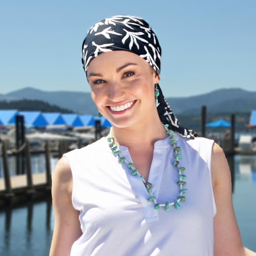 Hats Scarves & More Chemo Scarf Head Scarves for Women Cancer Headwear Headscarf Head Coverings 28 Inch Square Batik - color: Silhouette